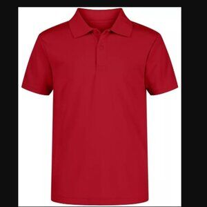 Nautica Boys Short Sleeve Performance School Uniform Polo shirt Red New